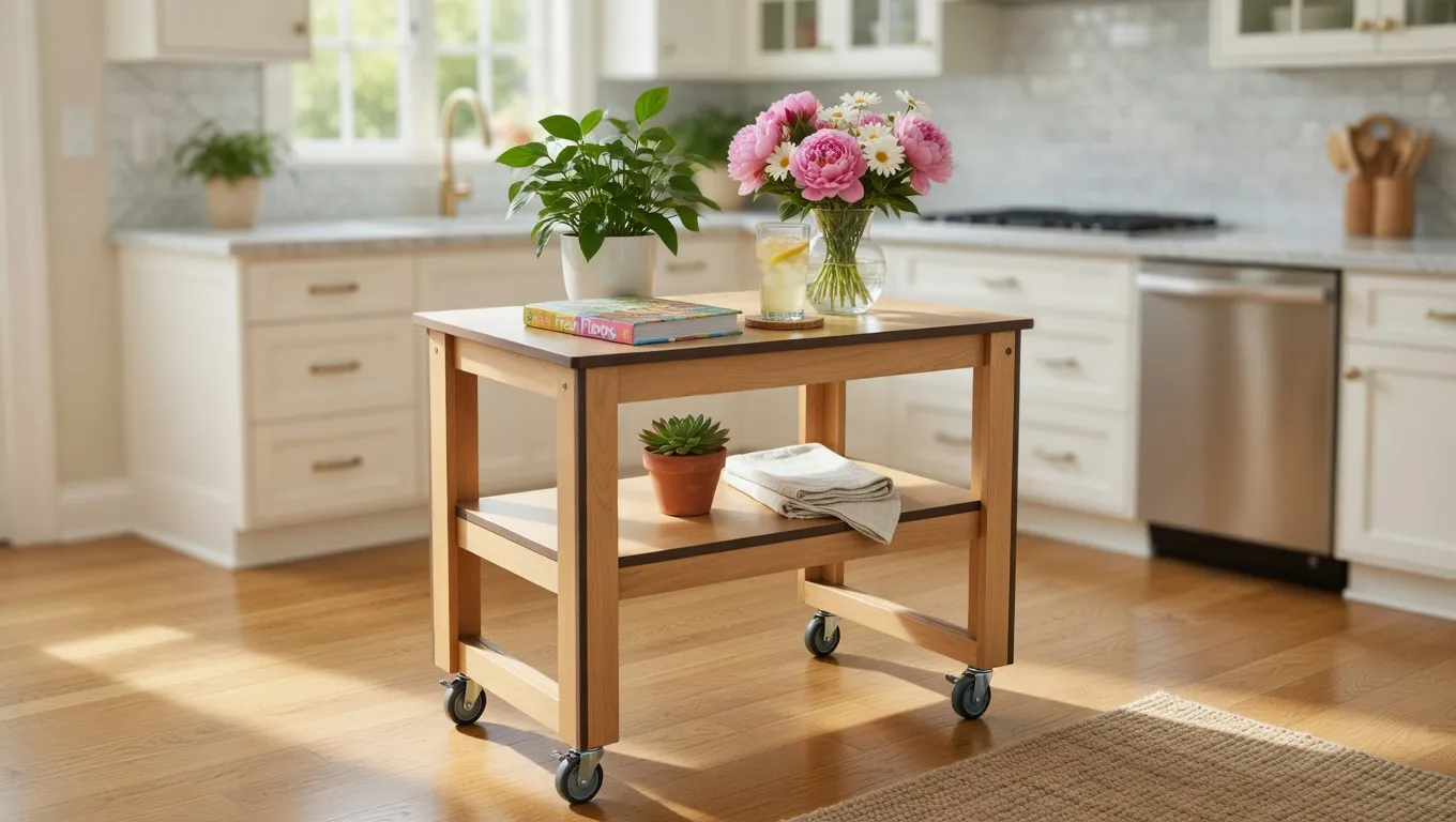 A rolling kitchen cart, designed in GCrafter