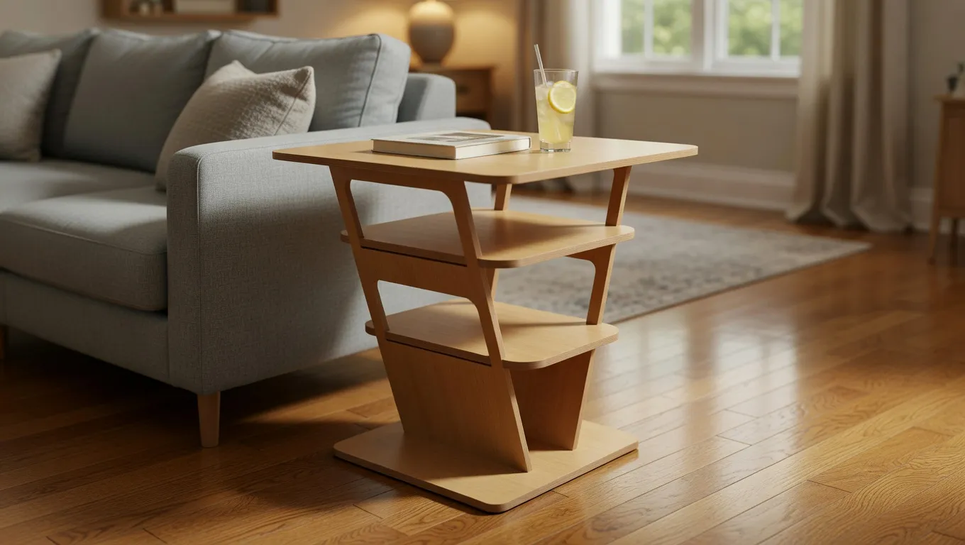 A slot-together end table, designed in GCrafter